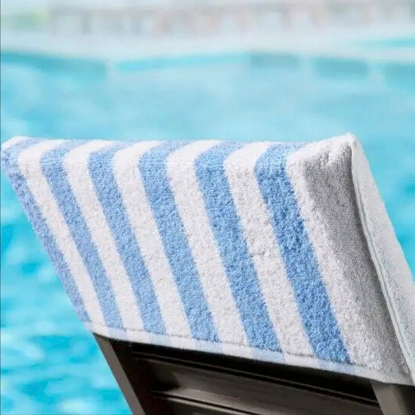 Luxurious Hooded Cabana Striped Terry Chaise Covers | GuestOutfitters.com