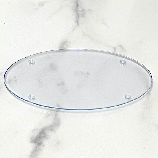 Oval Frosted Heavy Duty Plastic Bath Toiletry Display Tray | GuestOutfitters.com