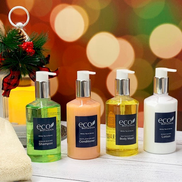 Eco Botanics White Tea and Honey Retail Size Bath Gift Sets | GuestOutfitters.com