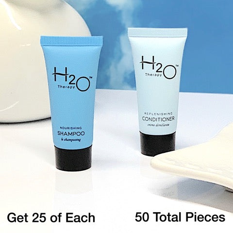 H2O Therapy 50 Piece Hotel Size Bath Toiletry Bundle Sets for Vacation Rentals | GuestOutfitters.com