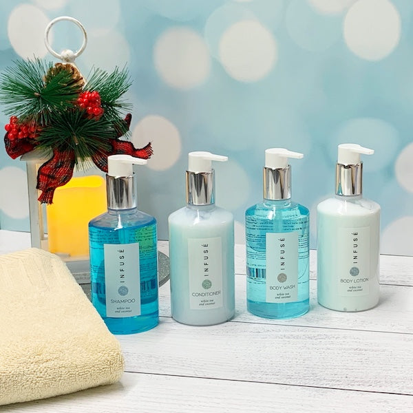 Infuse White Tea Retail Size Bath Gift Sets | GuestOutfitters.com