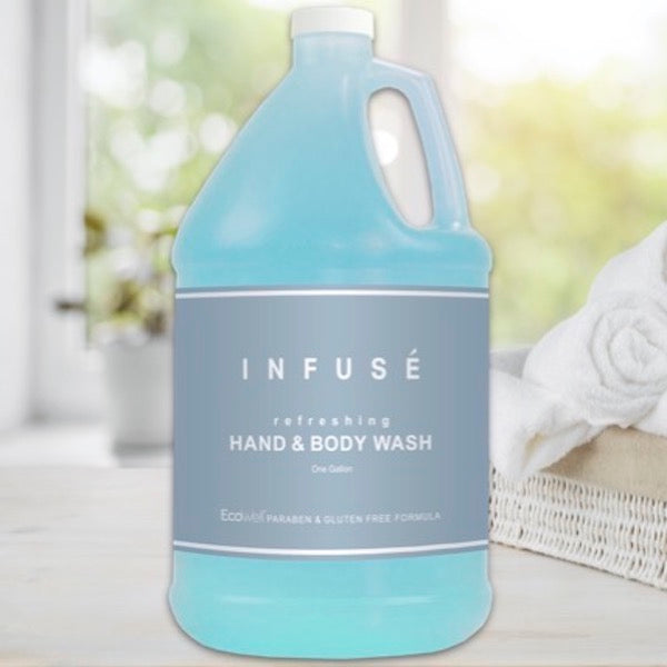 Infuse White Tea and Coconut Luxury Hotel Hand and Body Wash Gallon Supplies for Vacation Home Dispenser Refills | GuestOutfitters.com