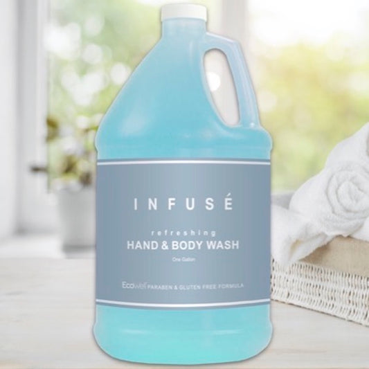 Infuse White Tea and Coconut Luxury Hotel Hand and Body Wash Gallon Supplies for Vacation Home Dispenser Refills | GuestOutfitters.com