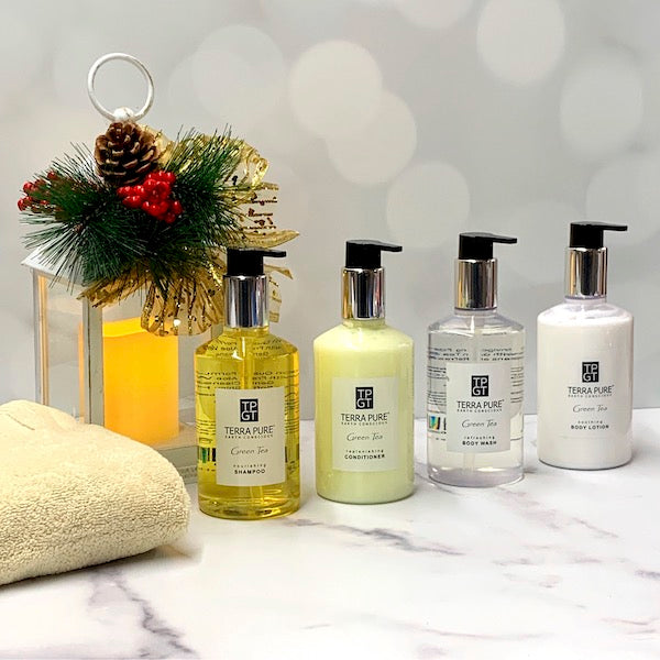 Terra Pure Green Tea Retail Size Bath Gift Sets | GuestOutfitters.com