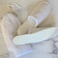 Luxury Velour Microterry Disposable Hotel Slippers with No-Skid PVC Soles with Drawstring Dust Cover Bag| GuestOutfitters.com 