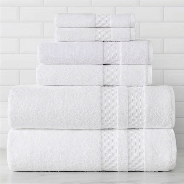 Capitol Collection luxury hotel grade  bath linen sets from Standard Textile add textured elegance to vacation rental baths | GuestOutfitters.com