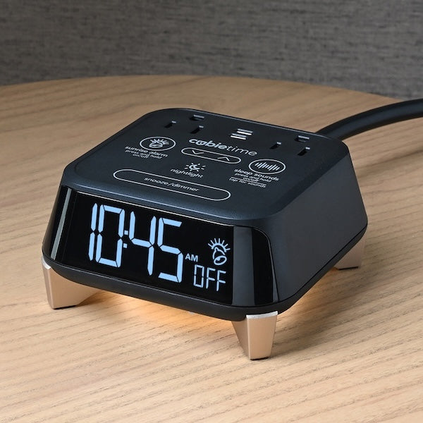 Zen Alarm Clock with Power & USB-C Charging Ports, White Noise and Night Light | Guest Outfitters.com