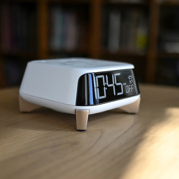 Compact Zen Alarm Clock with Power & USB-C Charging Ports, White Noise and Night Light | Guest Outfitters.com