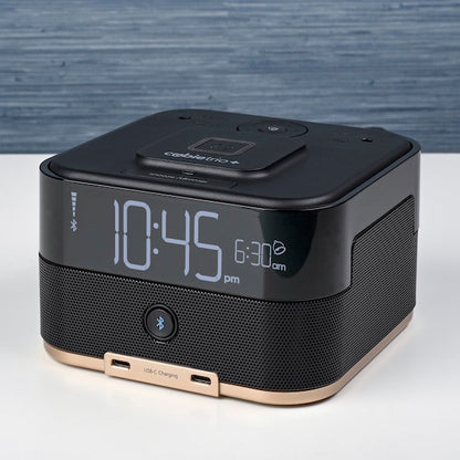 Bluetooth Speakers, Wireless Qi Charging Power Cube alarm clock for nightstand  | GuestOutfitters.com