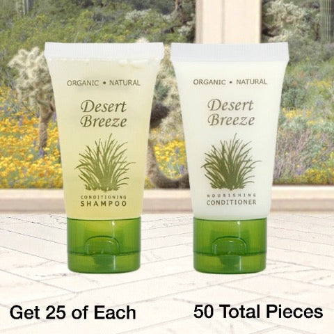 Desert Breeze 50 Piece Motel Size Bath Toiletry Bundles for Vacation Rentals | GuestOutfitters.com
