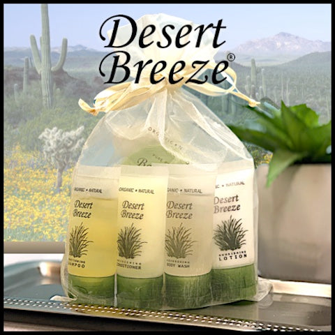 Desert Breeze Hotel Bath Toiletry Sample Gift Bags for Vacation Rentals | GuestOutfitters.com