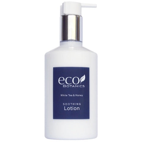 Refillable Pump Bottles of Eco Botanics White Tea and Honey Lotion | GuestOutfitters.com