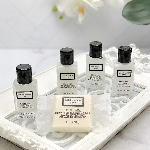 Hotel Size Beekman 1802 Vacation Rental Bath Toiletry Supply Bundle Sets | GuestOutfitters.com