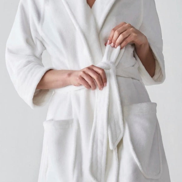 "Nikki" a Luxurious Designer Velour Bathrobe for Hotels, Vacation Rentals and BNBs | GuestOutfitters.com