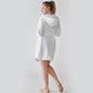 "Rachel" A Luxurious Velour Hooded Bathrobe by Designer Heidi Wiesel | GuestOutfitters.com