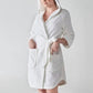 "Rachel" A Luxurious Velour Hooded Bathrobe with Shirt Tail Hem | GuestOutfitters.com