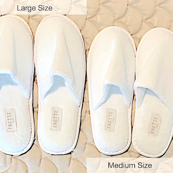 Medium and Large Size Frette Velour Terry Hotel Slippers | GuestOutfitters.com