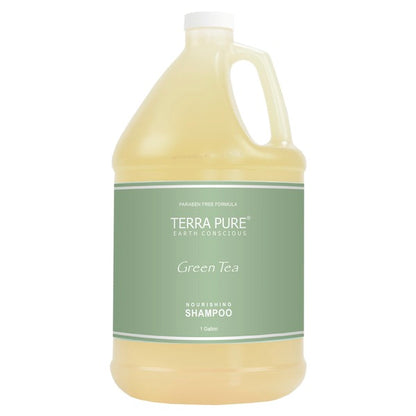 Terra Pure Green Tea Shampoo, Gallons | Airbnb VRBO B&B Soap Dispenser Refill Supplies | GuestOutfitters.com