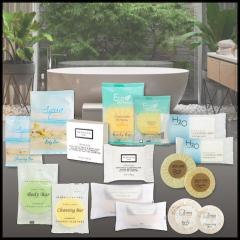 Themed Hotel Size Bath Toiletry Bar Soap Samples and Gift Bags for Vacation Rentals | GuestOutfitters.com
