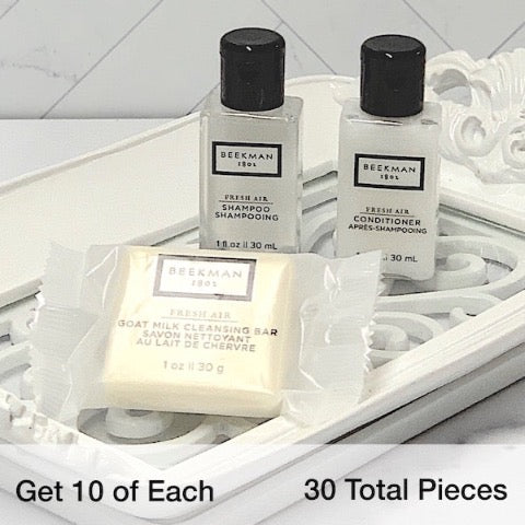 Beekman 1802 30 Piece Resort Bath Toiletry Bundle Sets for Vacation Rentals | GuestOutfitters.com