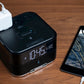 Bluetooth Speakers, Wireless Qi Charging Power Cube alarm clock for vacation rentals  | GuestOutfitters.com