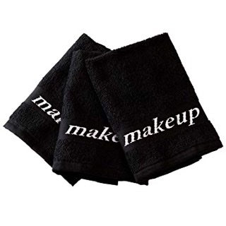 Embroidered Turkish Black Cotton Makeup Facecloths for Home, Hotels and Vacation Rentals | GuestOutfitters.com