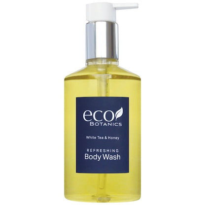Eco Botanics White Tea and Honey Body Wash, 10.14oz Refillable Pump Bottles for Hotels | GuestOutfitters.com