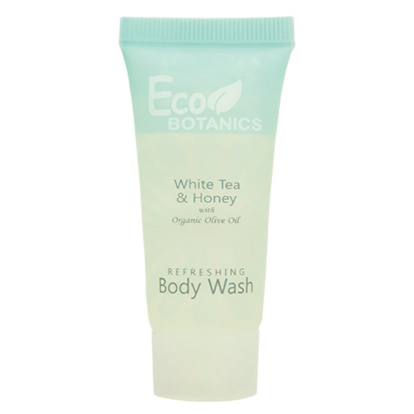 Eco Botanics White Tea & Honey Body Wash, .85oz. Hotel Size Tubes for Vacation Rental Homes | GuestOutfitters.com