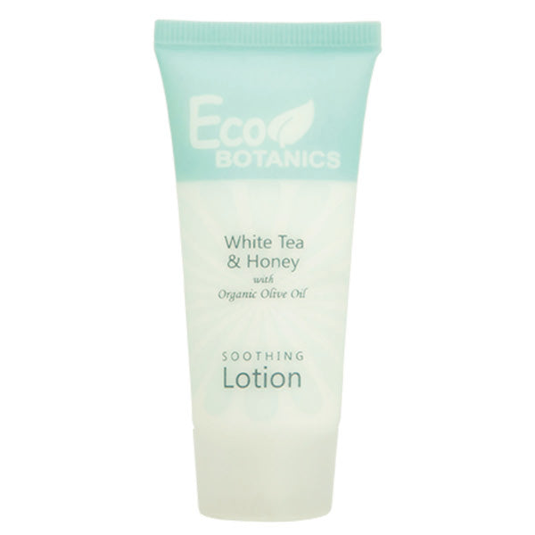 Eco Botanics White Tea & Honey Body Lotion, .85oz. Hotel Size Tubes for Vacation Rental Homes | GuestOutfitters.com