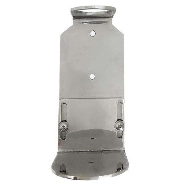 Eco Lux Chrome Bath Dispenser bracket for single 10.14oz. pump bottle of Eco Botanics Shampoo, Conditioner or Body Wash | GuestOutfitters.com