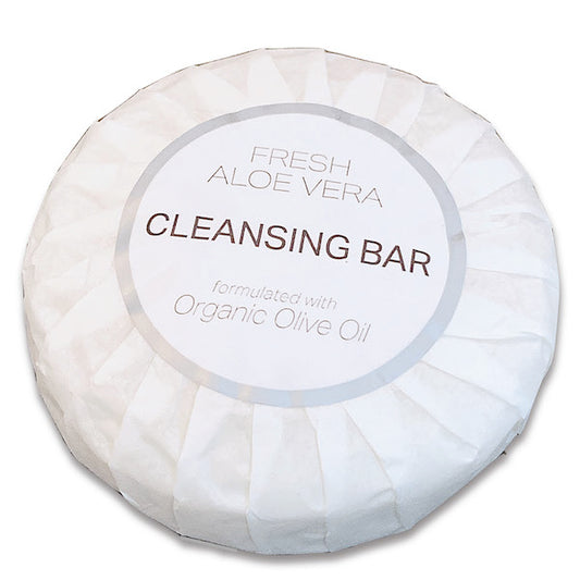 Infusé Aloe Vera Cleansing Soap Bars with Elegant White Tissue Pleat Wrapping for Airbnb VRBO Vacation Rental Toiletries | GuestOutfitters.com