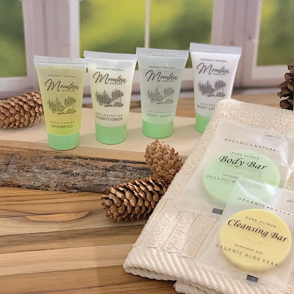 Mountain Breeze Bath Amenity Supplies for Vacation Rentals | GuestOutfitters.com