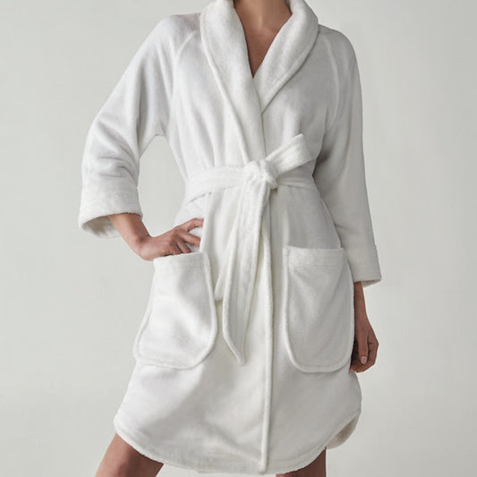 "Nikki" a Luxurious Designer Velour Bathrobe for Hotels, Vacation Rentals and BNBs | GuestOutfitters.com