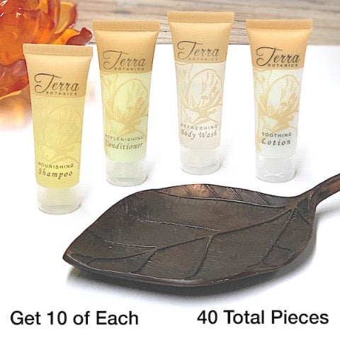 Terra Botanics 40 Piece Hotel Bath Toiletry Tube Bundle Sets for Vacation Rentals | GuestOutfitters.com