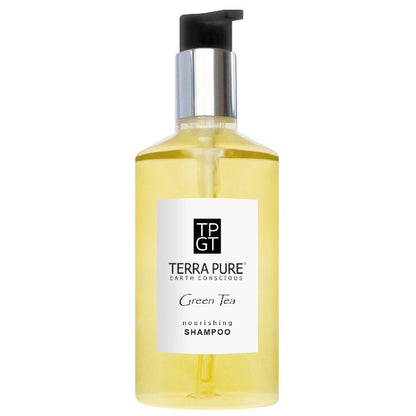Terra Pure Green Tea Shampoo | 10.14oz Refillable Pump Bottles to supply Vacation Rentals, B&B and Inns | GuestOutfitters.com