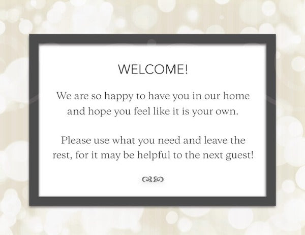 Custom Printed Guest Welcome Cards for Vacation Rentals Supplies | GuestOutfitters.com