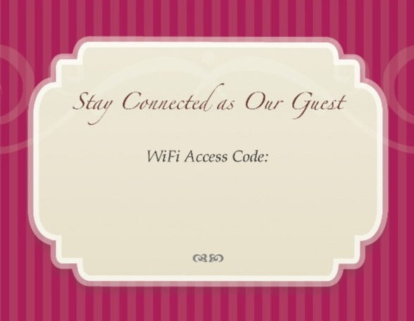 Customizable Laminated WiFi Access Code Cards | GuestOutfitters.com